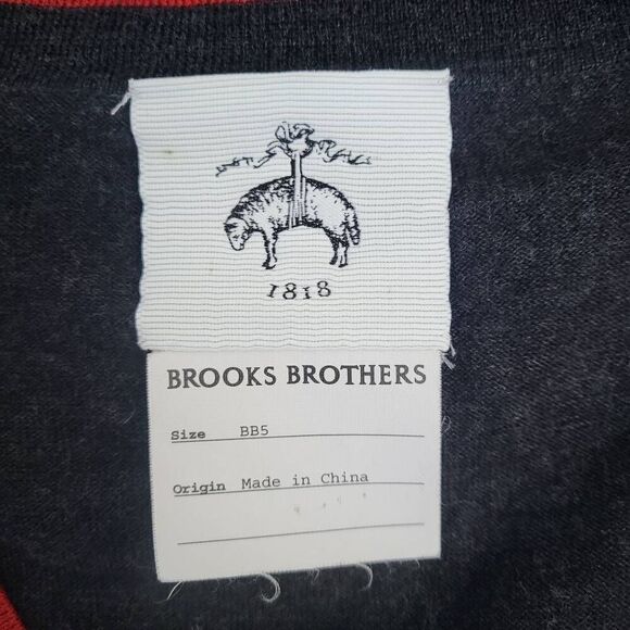 Brooks Brothers Mens Black Fleece Thom Browne Wool Sweater Vest Gray BB5 US XL - Picture 4 of 7